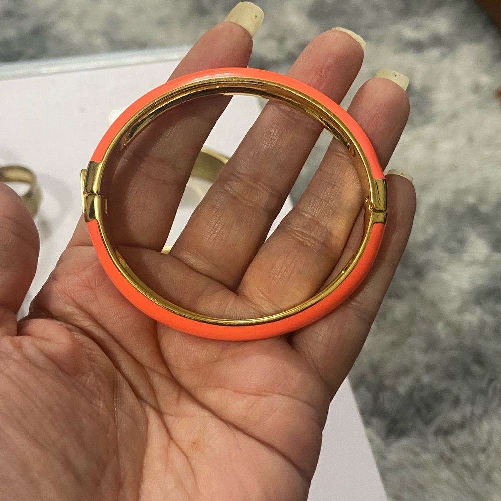 J. Crew Gold and Vibrant Orange Bracelet